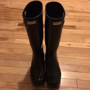 Black Tall Hunter boots size 10